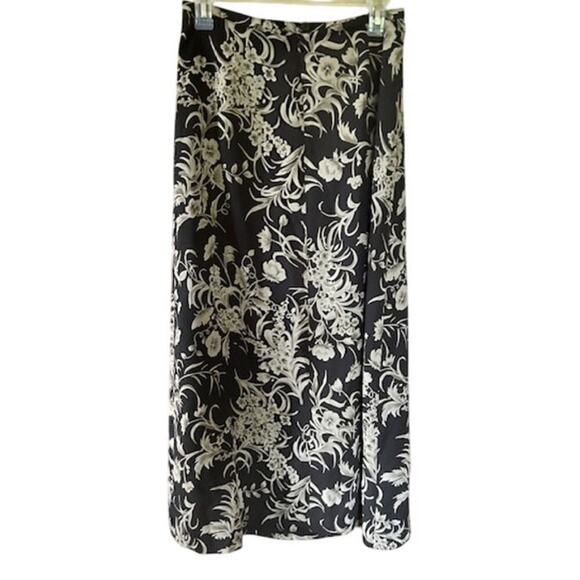 Josephine Chaus Collection Black & Taupe Floral Midi Skirt – Size 8 - Picture 2 of 4